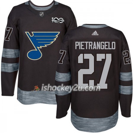 Mænd NHL St. Louis Blues Trøje Alex Pietrangelo 27 1917-2017 100th Anniversary Adidas Sort Authentic